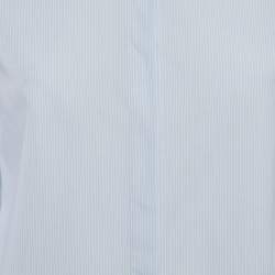 Dior Blue Stripe Cotton Asymmetric Mini Dress S