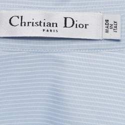 Dior Blue Stripe Cotton Asymmetric Mini Dress S