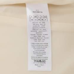 Pre Owned Dior Cream Silk Blend Badge Embellishment Double Breasted Coat Dress M