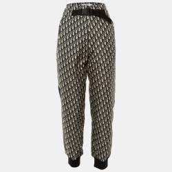 Christian Dior Navy Blue Oblique Patterned Synthetic Pants M