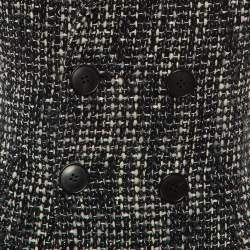 Pre Owned Dior Black Lurex Tweed Double Breasted Sleeveless Jacket M