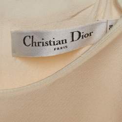 Pre Owned Dior Cream Wool Midi Dress XL