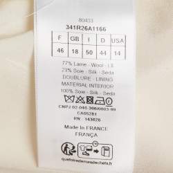 Pre Owned Dior Cream Wool Midi Dress XL