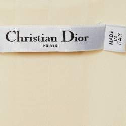 Pre Owned Christian Dior Cream Wool Crepe Sleeveless Blazer Long Dress M