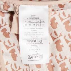 Dior Nude Pink Logo Jacquard Belted Sleeveless Short Dress L