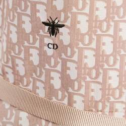 Dior Nude Pink Logo Jacquard Belted Sleeveless Short Dress L