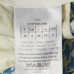 Dior Blue/White Houndstooth Cotton Belted Pants S