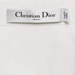 Pre Owned Christian Dior White Paneled Cotton Shirt S