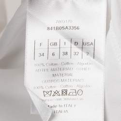 Pre Owned Christian Dior White Paneled Cotton Shirt S