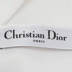 Pre Owned Christian Dior White Logo Strap Stretch Knit Bralette Top S