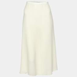 Dior Cream Chiffon Midi Skirt M
