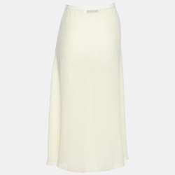 Dior Cream Chiffon Midi Skirt M