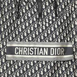 Pre Owned Dior Beige/Navy Blue Oblique Jacquard Hooded Anorak Jacket XS