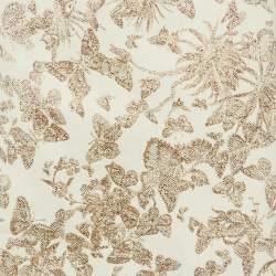 Pre Owned Christian Dior White/Gold Brocade Midi Skirt M