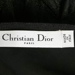 Christian Dior Black Jacquard Sleeveless Flared Mini Dress M