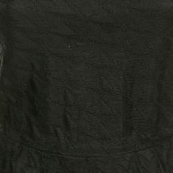 Christian Dior Black Jacquard Sleeveless Flared Mini Dress M