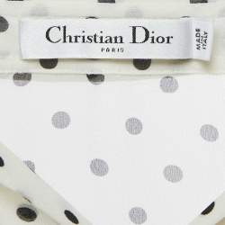 Dior White Polka Dot Print Silk Tunic Top S