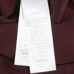 Dior Burgundy Dot Flock Print Tulle Pleated Midi Skirt S