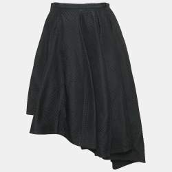 Dior Black Silk Blend Quilted Asymmetric Skirt M