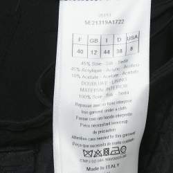 Dior Black Silk Blend Quilted Asymmetric Skirt M