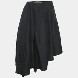 Dior Black Silk Blend Quilted Asymmetric Skirt M