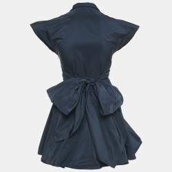 Dior Blue Synthetic Tie-Up Detail Mini Dress S