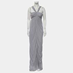 Dior Grey Maxi Wrap Dress UK Women 10