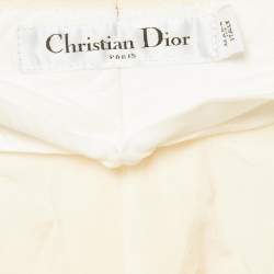 Christian Dior Cream Wool Wide-Leg Trousers S