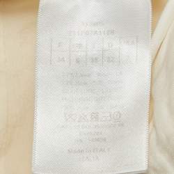 Christian Dior Cream Wool Wide-Leg Trousers S
