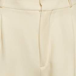 Christian Dior Cream Wool Wide-Leg Trousers S
