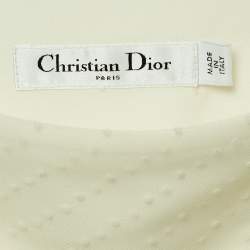 Pre Owned Christian Dior White Tulle Pleated Midi Skirt S