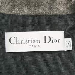 Christian Dior Black Snake Leather Zip-Up Jacket S