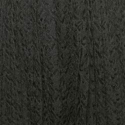 Pre Owned Christian Dior Black Silk Lace Pleated Midi Skirt S