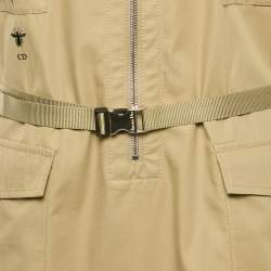 Pre Owned Christian Dior Beige Gabardine Belted Short Dress XL