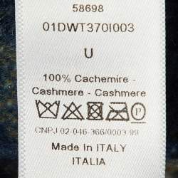 Dior Blue L'Etoile Cashmere Fringed Poncho One Size