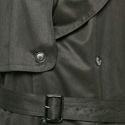 Christian Dior Le Connaisseur Grey Wool Blend Double Beasted Trench Coat L