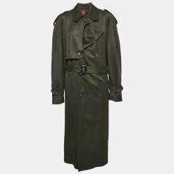 Christian Dior Le Connaisseur Grey Wool Blend Double Beasted Trench Coat L
