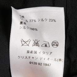 Christian Dior Black Wool and Crepe Sleeveless Mini Dress M