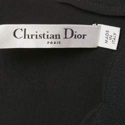 Christian Dior Black Wool and Crepe Sleeveless Mini Dress M