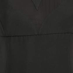 Christian Dior Black Wool and Crepe Sleeveless Mini Dress M