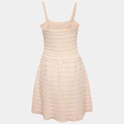 Dior Pink Patterned Knit Sleeveless Mini Dress M