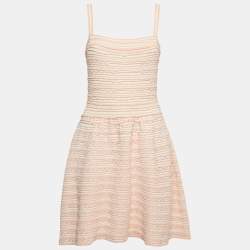 Dior Pink Patterned Knit Sleeveless Mini Dress M