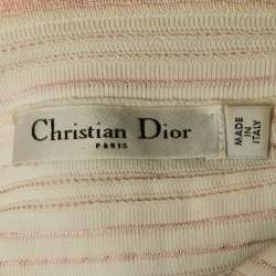 Dior Pink Patterned Knit Sleeveless Mini Dress M
