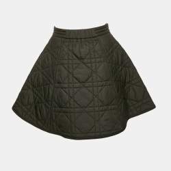 Christian Dior Black Macrocannage Mini Skirt S