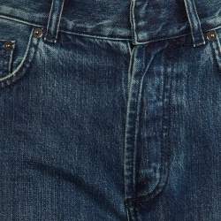 Christian Dior Navy Blue Denim Cut-Off Boyfriend Jeans S (Waist 33")