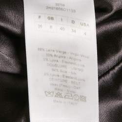 Christian Dior Grey Wool Pleated Sheath Dress S