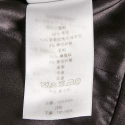 Christian Dior Grey Wool Pleated Sheath Dress S