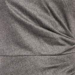 Christian Dior Grey Wool Pleated Sheath Dress S