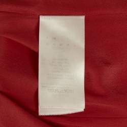 Pre Owned Dior Red Silk Blend Strapless Corset Dress M