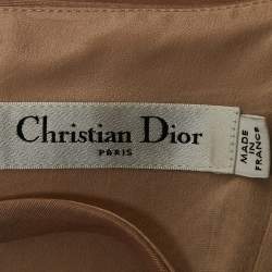 Pre Owned Christian Dior Pink Wool Blend Flared Midi Dress M
